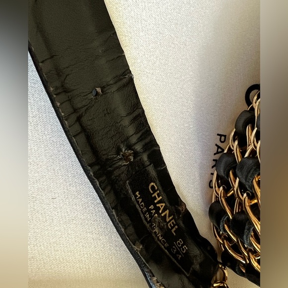 CHANEL Chain Belt Black Gold leather - Picture 5 of 7